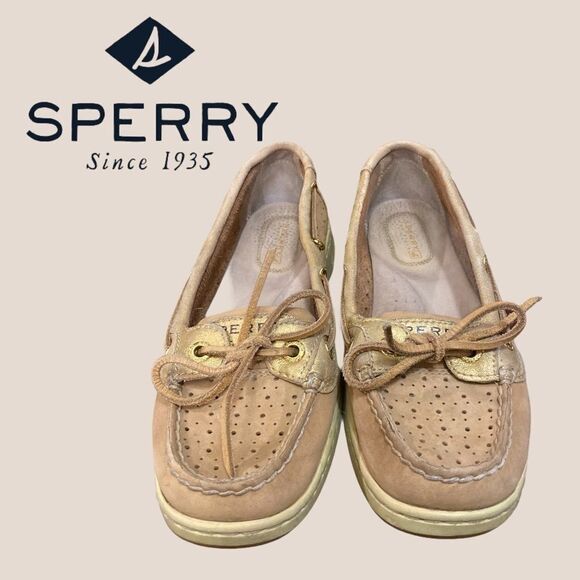 Sperry Angelfish Perf Stripe Boat Shoes 5.5 - Picture 2 of 4